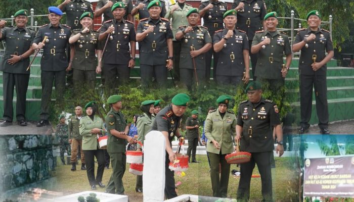 Peringati HUT Kodam I/BB dan Korem 022/PT “Danrem 022/PT, Kol.Inf Tagor R. Pasaribu Pimpin Ziarah Di TMP Nagur”