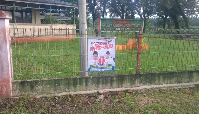 Poster Paslon Bupati Simalungun Terpajang di Lokasi HGU Dolok Ilir