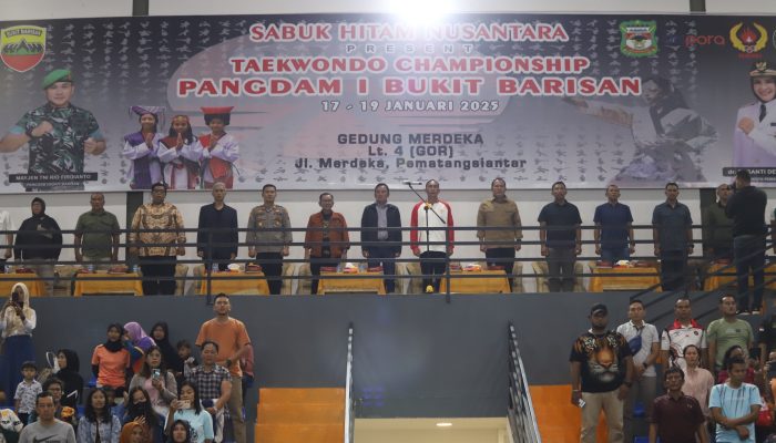 Danrem 022/PT Kolonel Inf Tagor Rio Pasaribu Resmi Membuka Taekwondo Piala Pangdam l/BB