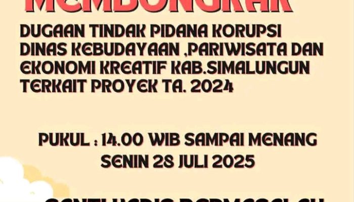 Korupsi Dinas Pariwisata Kabupaten Simalungun Akan Kembali Didemo