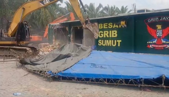 Bobby Nasution Pimpin Pembongkaran Kantor GRIB Jaya Sumut