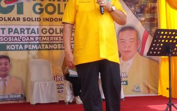 Mangihut Sinaga Meriahkan Perayaan HUT Golkar ke 61 Bersama Warga Pematangsiantar