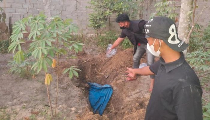 Jasad Pria Bugil Terbungkus Terpal Biru Ditemukan di Perladangan Ubi
