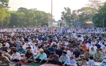 Ribuan Umat Muslim Pematangsiantar Gelar Shalat Idul Fitri 1447 H di Lapangan Adam Malik