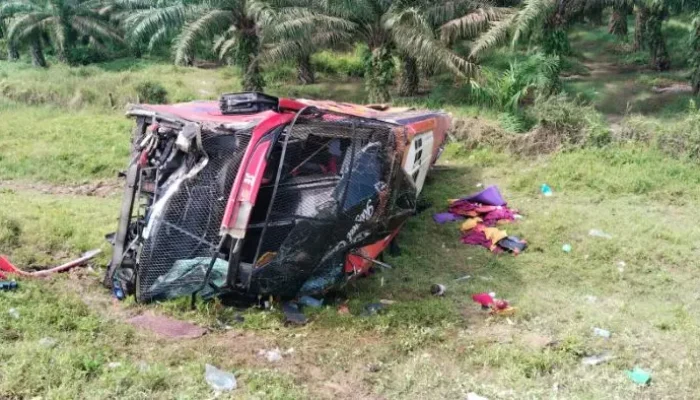 Hindari Mobil Pickup, Bus Halmahera Terguling 4 Orang Tewas