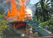 Sat Resnarkoba Polres Simalungun Bakar Barak Narkoba, 5 Orang Diamankan