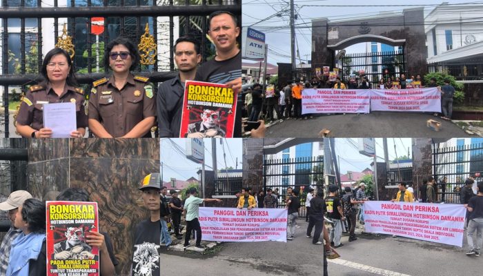 Disambut Perwakilan Kejatisu, Puluhan Massa Minta Periksa Hotbinson Damanik dan Mhd Ali Damanik Atas Dugaan Korupsi di PUTR Simalungun